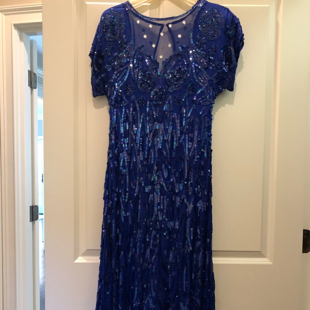 Vintage Silk and Sequin Evening Gown